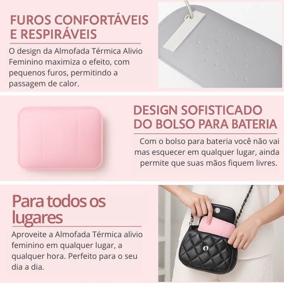 Almofada Térmica Alívio Feminino – A solução portátil para suas cólicas